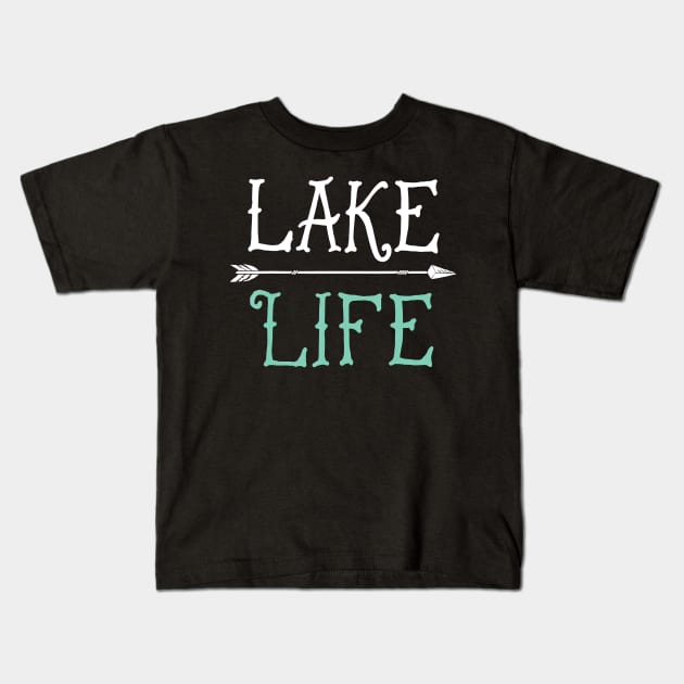 Lake Life Fishing Boating Sailing Funny Outdoor Kids T-Shirt by AlexWu